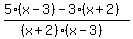 %285%28x-3%29-+3%28x%2B2%29%29%2F%28%28x%2B2%29%28x-3%29%29+