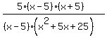 %285%28x-5%29%28x%2B5%29%29%2F%28%28x-5%29%28x%5E2+%2B+5x+%2B+25%29%29