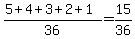 %285%2B4%2B3%2B2%2B1%29%2F36=15%2F36