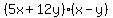 %285x%2B12y%29%28x-y%29