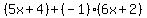 %285x%2B4%29%2B%28-1%29%286x%2B2%29