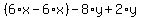 %286%2Ax-6%2Ax%29-8%2Ay%2B2%2Ay%29=16-10