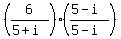 %286%2F%285%2Bi%29%29%28%285-i%29%2F%285-i%29%29