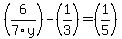 %286%2F7y%29-%281%2F3%29=%281%2F5%29