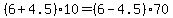 %286+%2B+4.5%29%2A10+=+%286+-+4.5%29%2A70