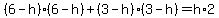 (6-h)(6-h) + (3-h)(3-h) = h*2