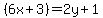%286x%2B3%29+=+2y%2B1