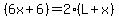 %286x%2B6%29+=+2%28L%2Bx%29