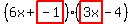 (6x+highlight(-1))(highlight(3x)-4)