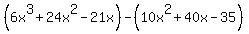 %286x%5E3%2B24x%5E2-21x%29-%2810x%5E2%2B40x-35%29