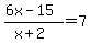 %286x-15%29%2F%28x%2B2%29+=+7