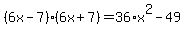 %286x-7%29%286x%2B7%29=36%2Ax%5E2-49