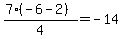 %287%28-6-2%29%29%2F4=-14