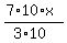 %287%2A10%2Ax%29%2F%283%2A10%29