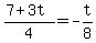 %287%2B3t%29%2F4+=+-t%2F8
