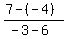 %287-%28-4%29%29%2F%28-3+-+6%29