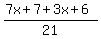 %287x%2B7%2B3x%2B6%29%2F21