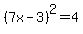 %287x-3%29%5E2=4