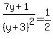 %287y+%2B+1%29%2F%28y%2B3%29%5E2=+1%2F2