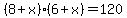 %288%2Bx%29%286%2Bx%29+=+120