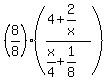 %288%2F8%29%2A%28%284+%2B+2%2Fx%29+%2F+%28x%2F4+%2B+1%2F8%29%29