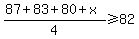 %2887%2B83%2B80%2Bx%29%2F4%3E=82