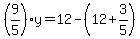 %289%2F5%29y+=+12+-%2812%2B3%2F5%29