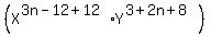 (X^(3n-12+12)Y^(3+2n+8))