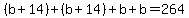 %28b+%2B+14%29+%2B+%28b+%2B+14%29+%2B+b+%2B+b+=+264