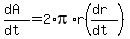 %28dA%29%2F%28dt%29=2%2Api%2Ar%28%28dr%29%2F%28dt%29%29