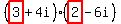 (highlight(3)+4i)(highlight(2)-6i)