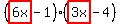 (highlight(6x)-1)(highlight(3x)-4)