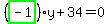 %28highlight_green%28+-1+%29%29%2Ay%2B34=0