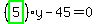 %28highlight_green%28+5+%29%29%2Ay-45=0