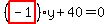 %28highlight_red%28+-1+%29%29%2Ay%2B40=0