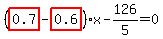%28highlight_red%28+0.7+%29-highlight_red%28+0.6+%29%29%2Ax-126%2F5=0