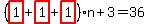 %28highlight_red%28+1+%29%2Bhighlight_red%28+1+%29%2Bhighlight_red%28+1+%29%29%2An%2B3=36