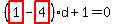 %28highlight_red%28+1+%29-highlight_red%28+4+%29%29%2Ad%2B1=0