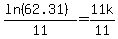 %28ln%2862.31%29%29%2F11=11k%2F11