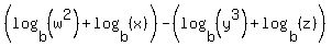 %28log%28b%2C+%28w%5E2%29%29+%2B+log%28b%2C+%28x%29%29%29+-+%28log%28b%2C+%28y%5E3%29%29+%2B+log%28b%2C+%28z%29%29%29