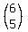 (matrix(2,1,6,5)))