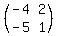 (matrix(2,2,-4,2, -5, 1))