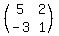 %28matrix%282%2C2%2C5%2C2%2C-3%2C1%29%29