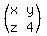 %28matrix%282%2C2%2Cx%2Cy%2Cz%2C4%29%29