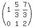 (matrix(2,3,1,5/3,7/3,0,1,2))