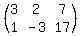 %28matrix%282%2C3%2C3%2C2%2C7%2C1%2C-3%2C17%29%29