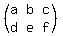 %28matrix%282%2C3%2Ca%2Cb%2Cc%2Cd%2Ce%2Cf%29%29
