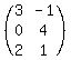 %28matrix%283%2C2%2C3%2C-1%2C0%2C4%2C2%2C1%29%29