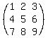 %28matrix%283%2C3%2C1%2C2%2C3%2C4%2C5%2C6%2C7%2C8%2C9%29%29