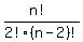 (n!)/2!(n-2)!
